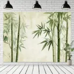 1pc Bamboo forest print tapestry, made of polyester, machine washable, suitable for bedroom and living room decoration.