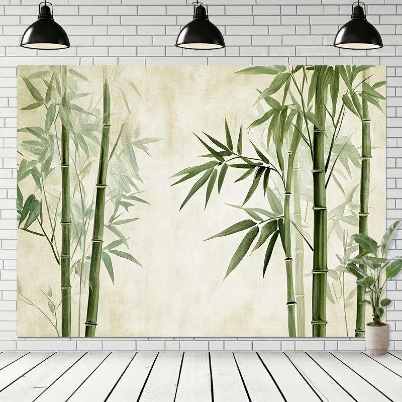 1pc Bamboo forest print tapestry, made of polyester, machine washable, suitable for bedroom and living room decoration.