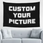 Customizable Black and White Tapestry Wall Hanging - Personalized Photo Art Decor for Bedroom, Living Room, or Party
