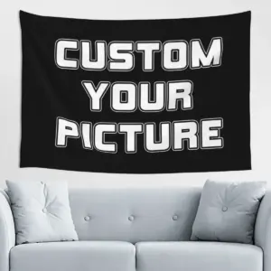 Customizable Black and White Tapestry Wall Hanging - Personalized Photo Art Decor for Bedroom, Living Room, or Party