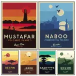 Modern Star Planet Posters Galaxy Attraction Wall Art Canvas Paintings And Print Movie Wars Cover Landscape For Room Home Decor