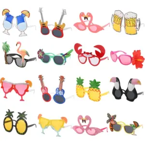 Hawaiian Party Sunglasses Summer Luau Tropical Beach Party Decoration Flamingo Photo Props Kids Birthday Favors Wedding Supplies