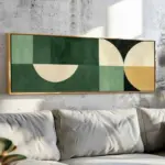 Unframed Mid Century Wall Art, Geometric Modern Wall Art, Mid Century Modern Print, Large Wall Art , Above Bed/ Couch Decor