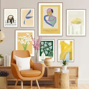 Abstract Sculpture Daisy Flower Fruits Geometry Posters And Print Minimalist Wall Art Canvas Painting Decor Pictures Living Room