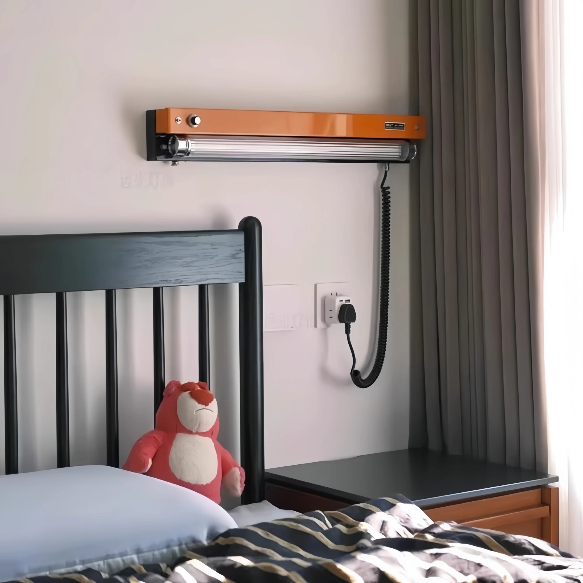 Bauhaus Retro Wall Lamp Vintage Industrial Orange Sconce No Wiring Needed LED Wall Light For Bedroom Study Room Sideboard Cafe - Image 2