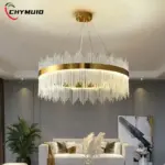 Modern Luxury Crystal Ceiling Chandelier Stainless Steel Living Room Lights Home Decor Dining Room Pendant Lamp Interior Bedroom