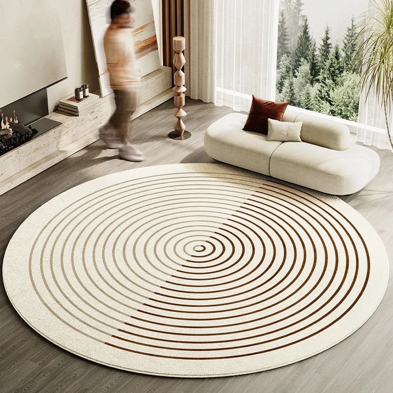 Japanese Style Living Room Decoration Striped Carpet Home Round Anti-slip Mat Thick Washable Lounge Rug Simple Rugs for Bedroom - Image 4