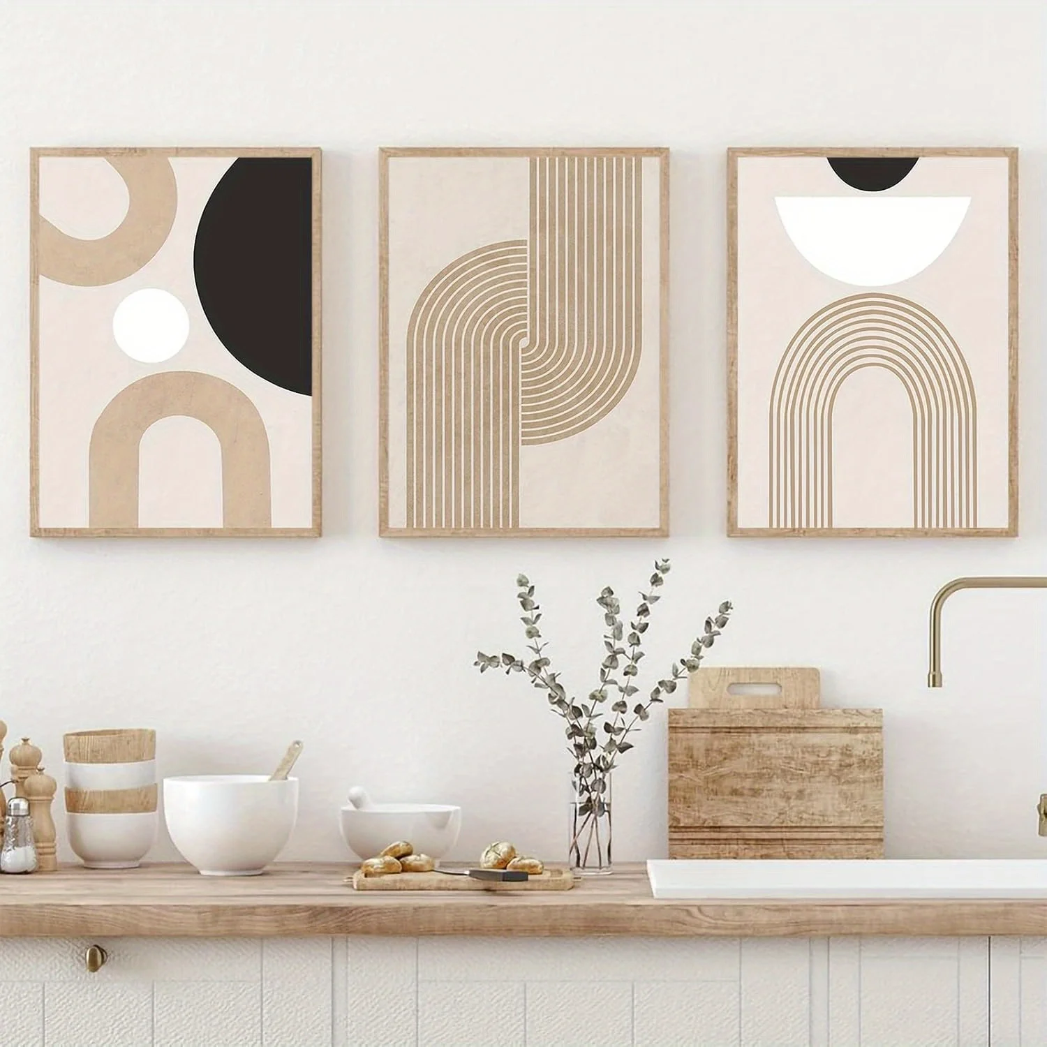 3pcs Modern abstract art murals, frameless canvas paintings, bohemian-style decorative paintings, bedroom posters, wall stickers - Image 2