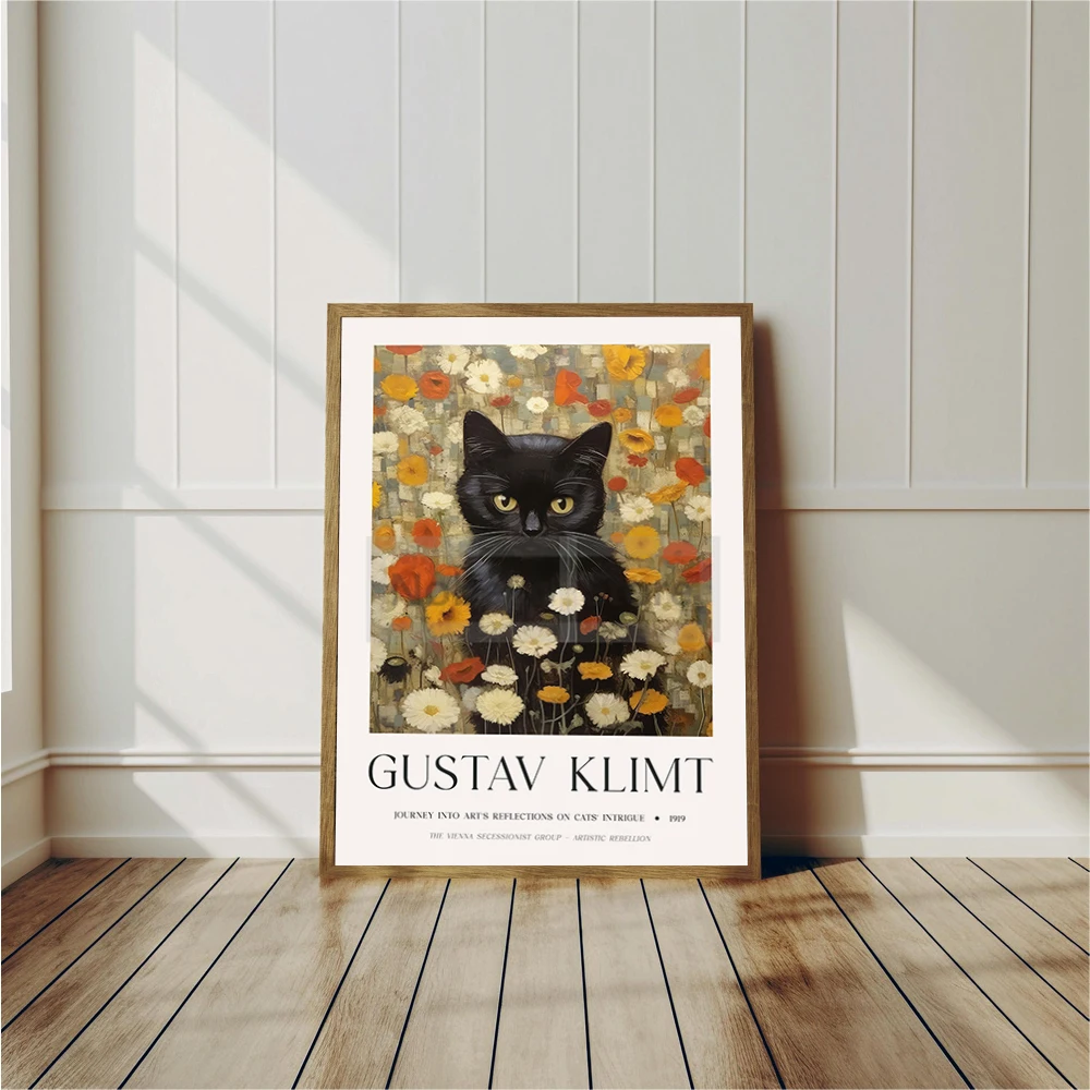 Gustav Klimt Cat Painting Works Posters Klimt Exhibition Impressionism Animals Prints Canvas Wall Art Pictures Home Room Decor - Image 4