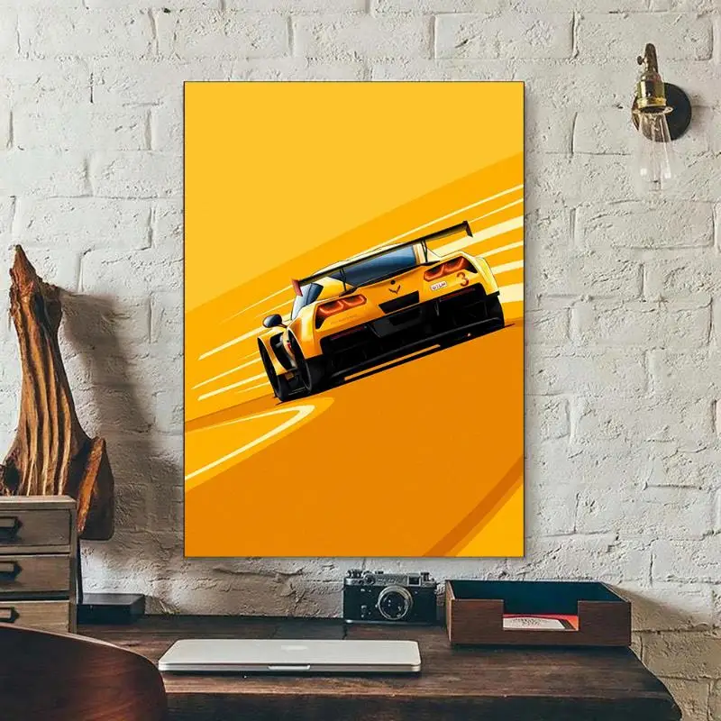 Poster Canvas Painting Wall Art Racer Posters Aesthetic Motorsport For Living Room Boys Home Decor 1PC Modern Cartoon Racing Car - Image 3