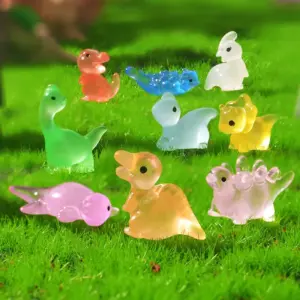 10/20/50PCS Mini Luminous Dinosaur Miniature Figurines,Glow in Dark Resin Dinosaur Dino Figures for Fairy Garden Micro Landscape
