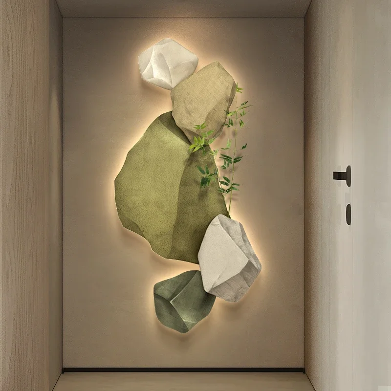 Modern simple entrance porch mural corridor senior sense led wall lamp painting living room healing wall lamp painting - Image 6