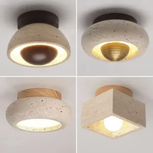 Yellow Cave Stone LED Ceiling Lights Decorations for Home Living Room Loft Nordic Minimalism Ceiling Lamp Lampara De Techo