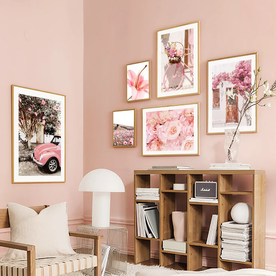 Easter Spring Pink Sakura Farmhouse Fresh Flower Romantic Posters Canvas Painting Wall Art Pictures For Living Room Home Decor - Image 3