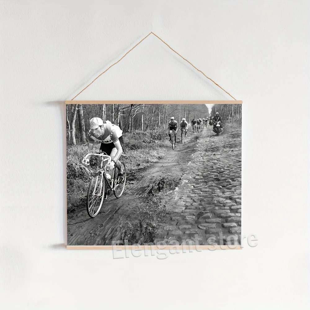 Black White Cycling Photography Art Prints Vintage Bicycle Poster Jacques Anquetil Tour de France 1957 Canvas Painting Men Cave - Image 4
