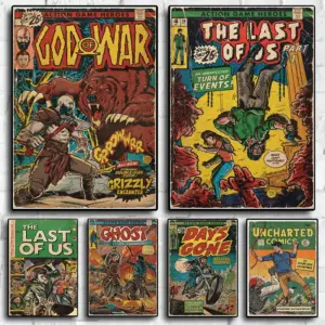 Nordic Retro Abstract Wall Art Pop Action Game Hero Comics HD Oil On Canvas Posters And Prints Home Bedroom Decor Gifts