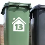 3Pcs Custom House Number Vinyl Decal Waterproof Garbage Can Rubbish Trash Bin Sticker Home Decor