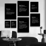Minimalist Black and White Inspirational Quotes Poster - Modern Print Canvas Wall Art - Nordic Style Decor Frameless