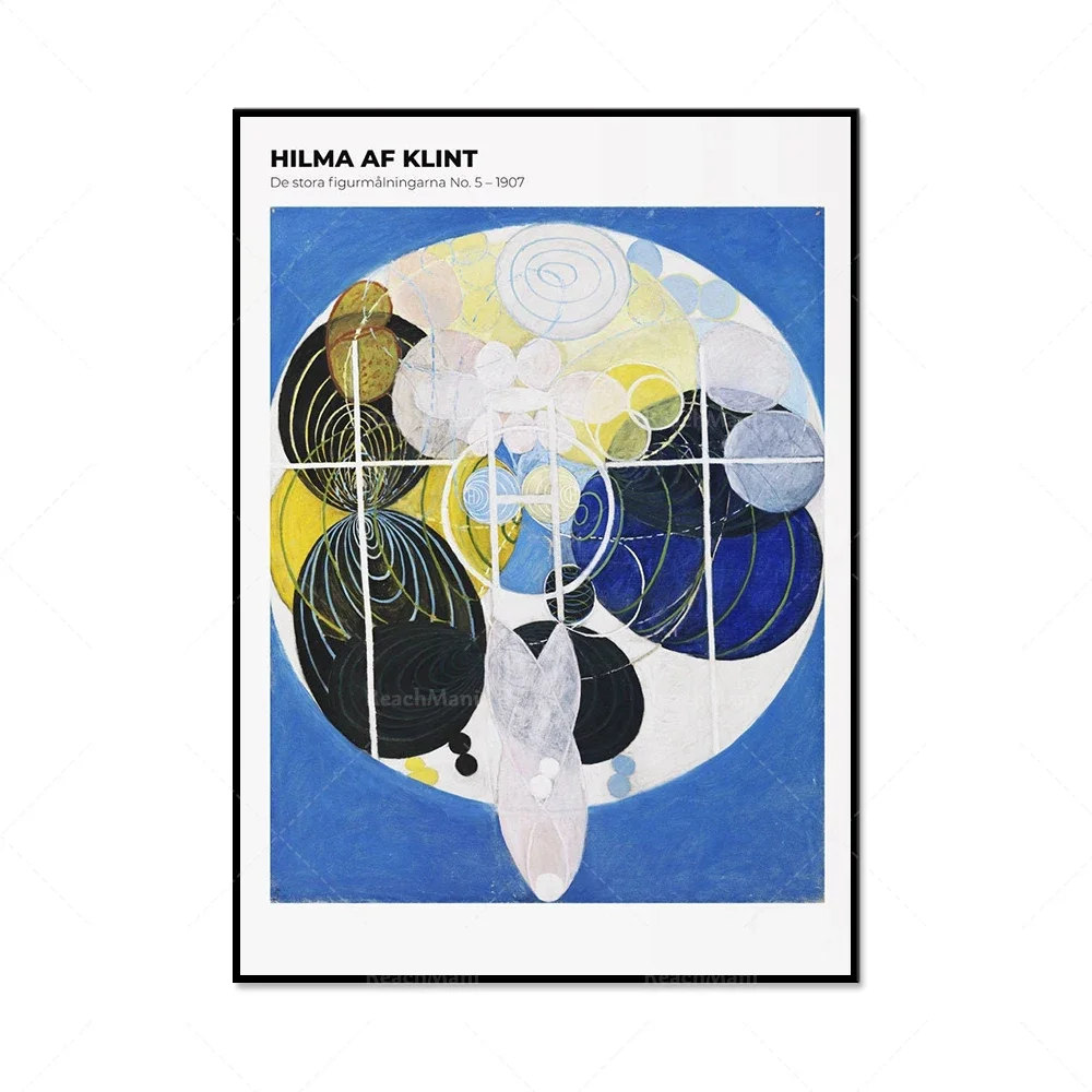 Hilma af Klint Art Print-Exhibition posters, geometric abstract graphic prints, mid-century abstract art retro museum posters - Image 3