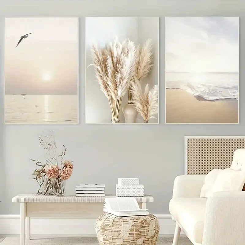 3pcs Canvas Prints Poster Modern Art Beautiful Seaside Scenery Sunset Posters Ideal Gift for Living Room Home Bedroom Decor - Image 5