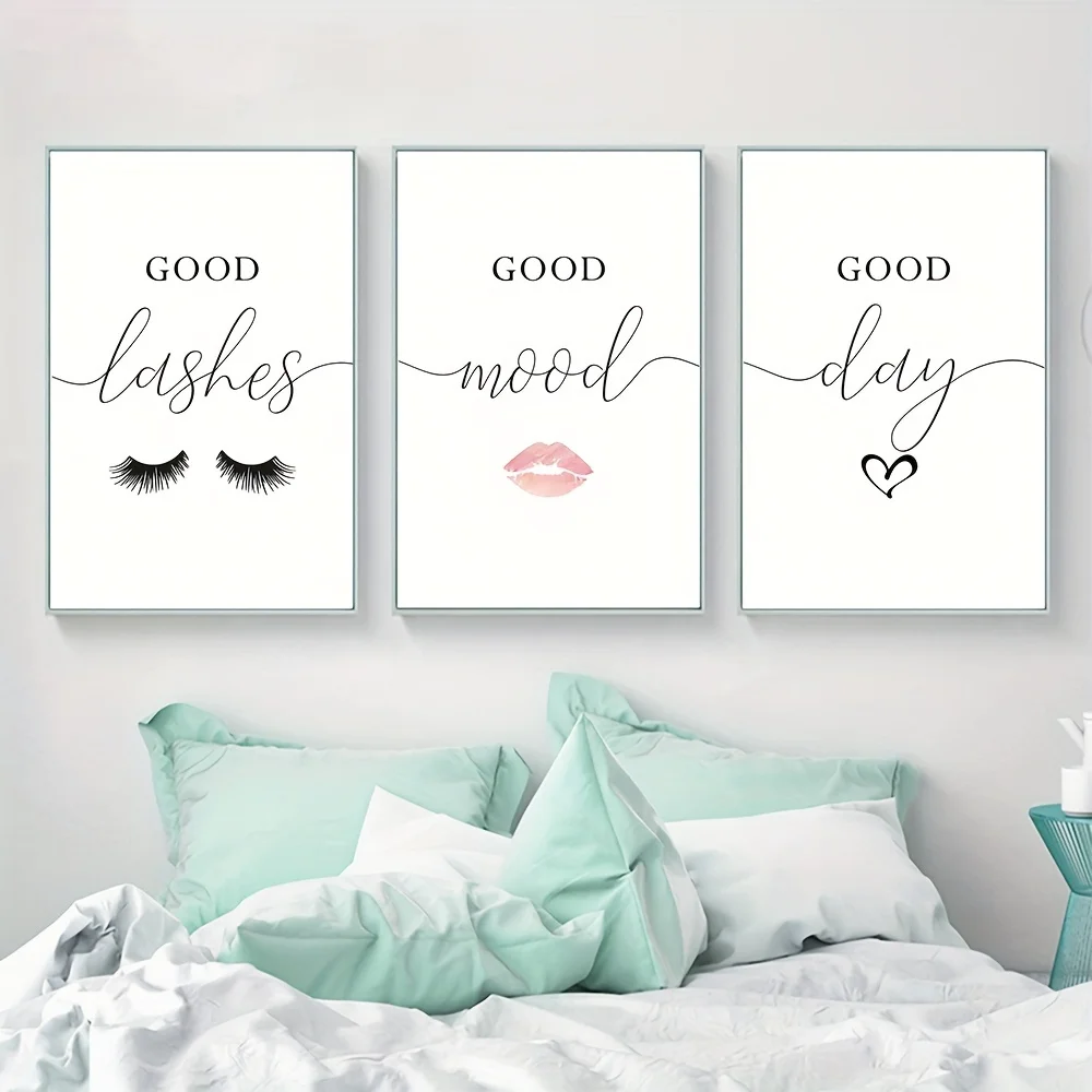 3pcs Eyelashes Makeup Vanity Lashes Wall Art Posters And Prints Living Room Girl's Bedroom Decorative Canvas Paintings - Image 4