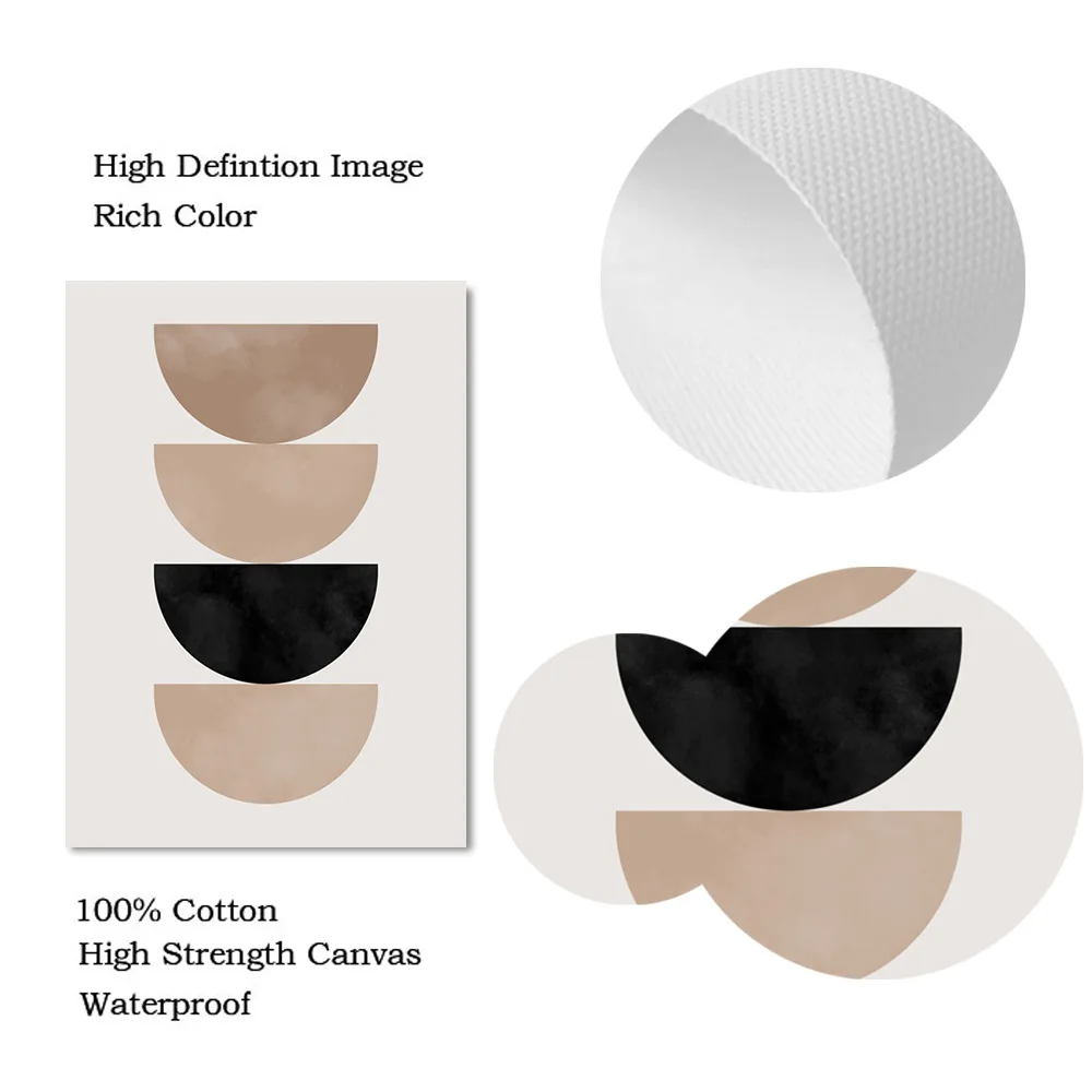 Bohemia Black Brown Geometric Canvas Painting Abstract Modern Line Poster Plant Wall Art Print Picture Living Room Home Decor - Image 5