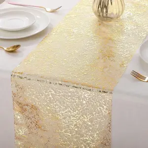 28x275cm Sparkle Metallic Table Runners Gold Silver Thin Table Runner Birthday wedding table decoration Home Party DIY