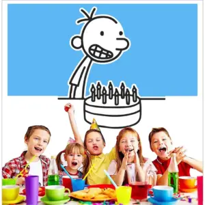 Licensed Diary of A Wimpy Kid Comic Party Backdrop - School Humor Wall Decor for Children's Book Club Birthday Party Celebration