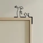 Plan Enchanting Metal Wall Art - Minimalist Black & White Puppet Silhouette Wall Decor, Hand-Forged Iron Horizontal Wall Hanging