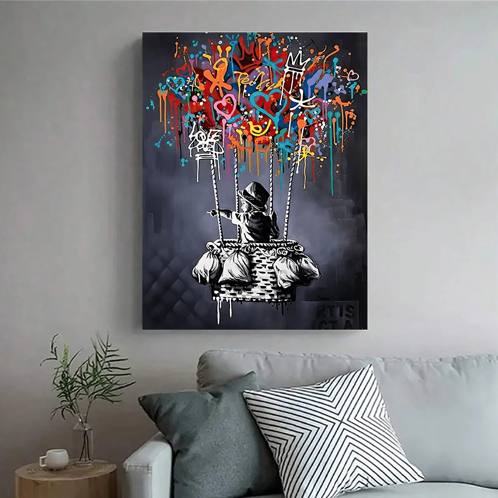 Classic Abstract Wall Art Banksy Street Graffiti Wall Art HD Canvas Print Poster Home Living Room Bedroom Decoration - Image 3