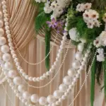 Wedding Backdrop Pearl Garland DIY Faux Pearl Strands for Ceiling & Wall Decor Elegant Party Boho Decoration for Valentine's Day