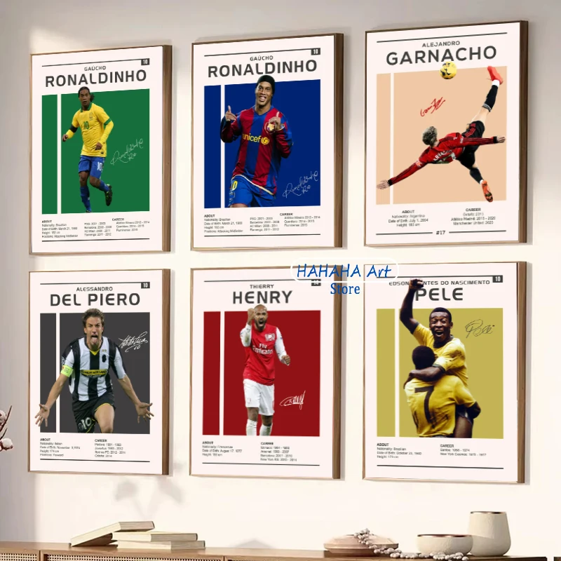 Famous Football Star Soccer Sports World Athlete The Best Player Poster Print Wall Art Pictures Canvas Painting Room Home Decor - Image 2