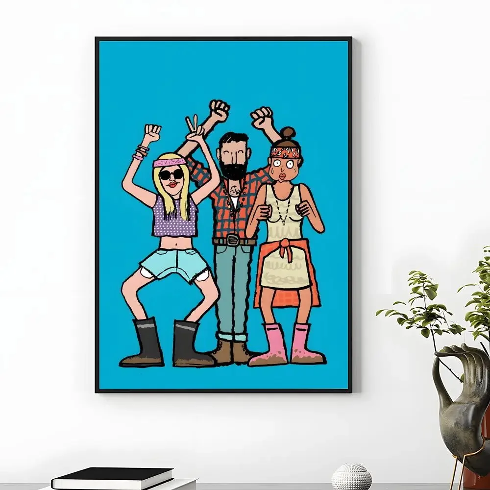 Hair Dryer Poster Humorous Bathroom Illustration with Blowing Hair Figure Pictures Modern Minimal Character Wall Art Print Decor - Image 2