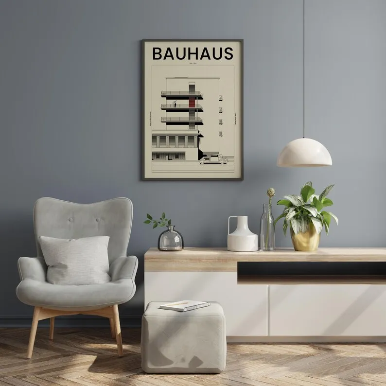 Retro Original Bauhaus Abstract Graphic Exhibition 1923 Colorful Mid Century Poster Canvas Painting Wall Art Picture Home Decor - Image 4