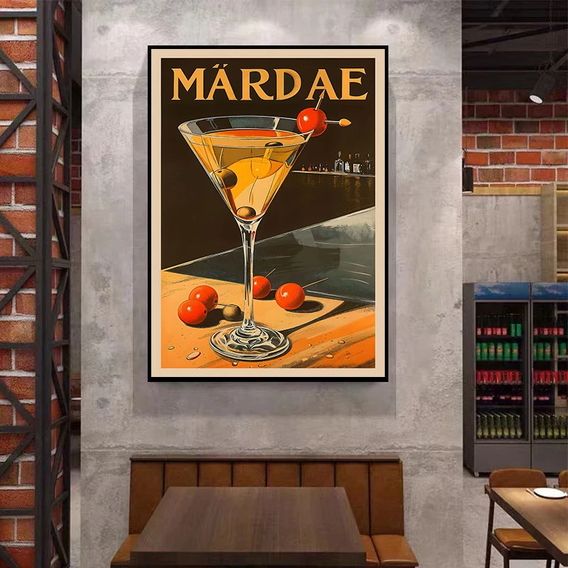 Retro Modern Classic Negroni Cocktail Alcohol Advertisement Wall Art Canvas Painting Posters For Living Room Bar Cart Home Decor - Image 3