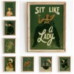 "Sit Like A Lady" Feminine Canvas Print Poster Vintage Funny Art Prints Bedroom Living Room Bar Wall Art Home Decor Poster