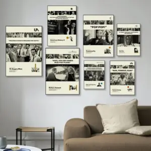 Before Sunset/Forrest Gump/The Golden Girls Movie Poster Mid-Century Modern Art Vintage Minimalist Canvas Wall Art Print Gift