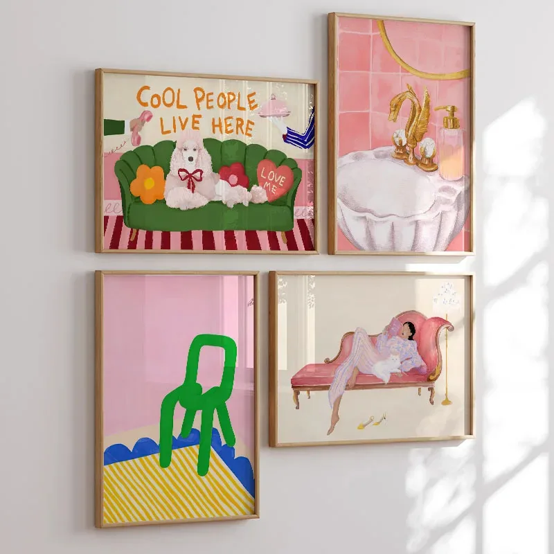 Crocodile Fish Chair Sofa Colorful Life Abstract Lines Posters Prints Canvas Painting Wall Art Pictures Living Room Home Decor - Image 2