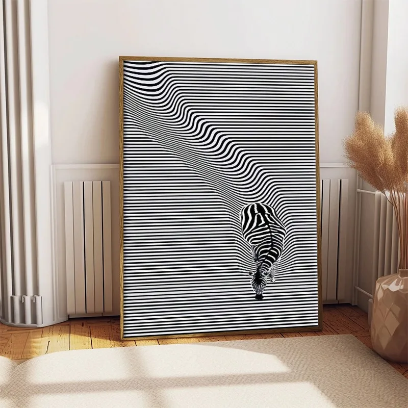 Striped Black and White Zebra Poster Canvas Painting Print Animal Aesthetic for Living Room Home Decor Cuadros - Image 4