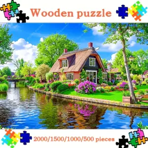 2000/1500/1000/500pcs Wooden Jigsaw Puzzles for Adults - Mixed Color Home Office Decor, Birthday Holiday Gift for Christmas Mo
