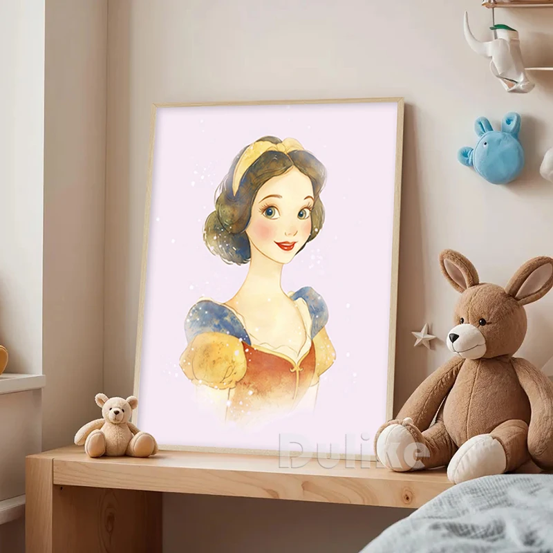 Pink Princess Castle Wall Art Prints Watercolor Nursery Cartoon Posters Boho Fairy Tale Canvas Painting Girls Room Decor - Image 5