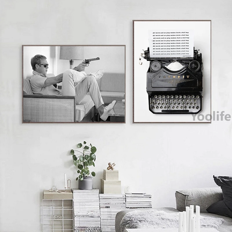 Black White Hardcore Movie Star Photography Canvas Painting Smoking Movie Posters and Prints For Living Room Home Decoraction - Image 5
