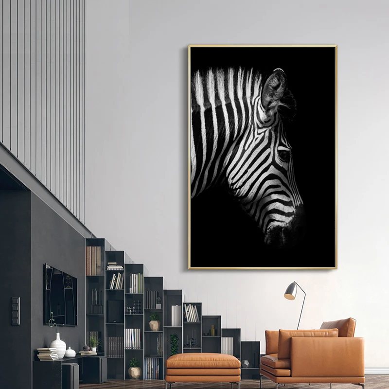 Canvas Painting Animal Wall Art Lion Elephant Hippo Zebra Poster And Modern Minimalist Photo Wall Living Room Bedroom Decoration - Image 5