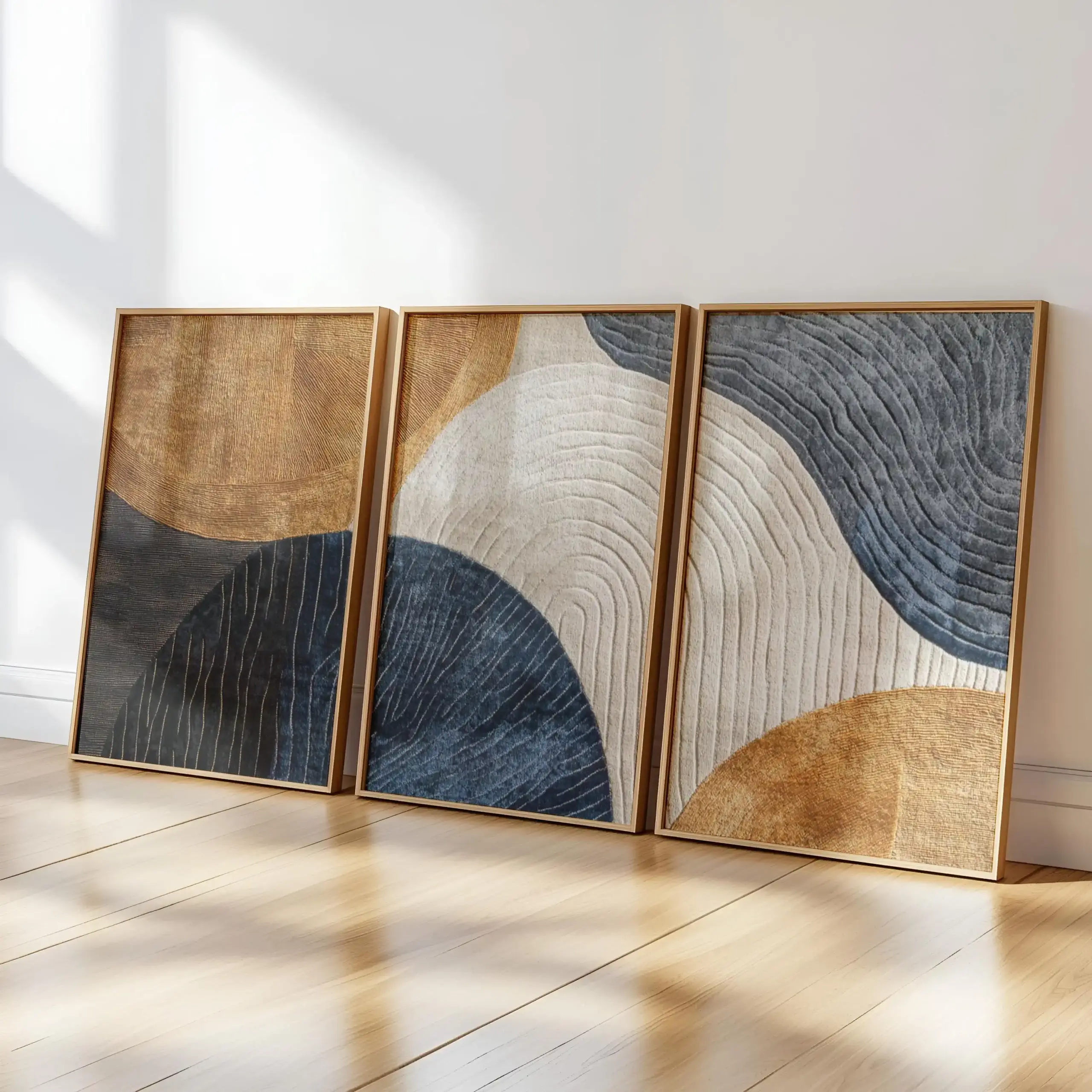 Japandi Triptych Art Set Nature Wall Decor Modern Artpiece Canvas Poster Abstract Canvas Art for Office and Hall Gift Poster - Image 6