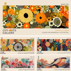 Yayoi Kusama Floral Canvas Print Poster Japanese Modern Abstract Art Print Living Rooms Bedroom Home Decor Poster Gifts-unframed