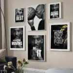 Kobe Bryant Inspirational Quote Poster Black White Canvas Print Wall Art for Home Decor Boys Bedrooms Basketball Legend