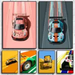Poster Canvas Painting Wall Art Racer Posters Aesthetic Motorsport For Living Room Boys Home Decor 1PC Modern Cartoon Racing Car