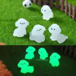 Mini Luminous Poodle Dog Figurines Miniature Craft Fairy Garden DIY Kid Bedroom Living Room Car Ornament Home Desktop Decoration