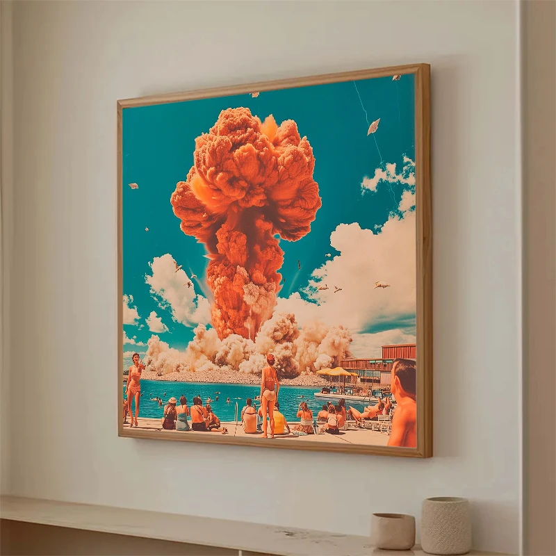 Colorful Buildings Sailboat Palm Tree Mediterranean Coastal Town Canvas Painting Poster Print Wall Art Living Room Home Decor - Image 2