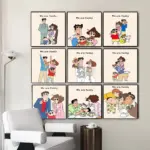 Crayon Shin chan Decoration Painting Family Portrait Warm Cartoon Mural Bedroom Children's Room Canvas Painting